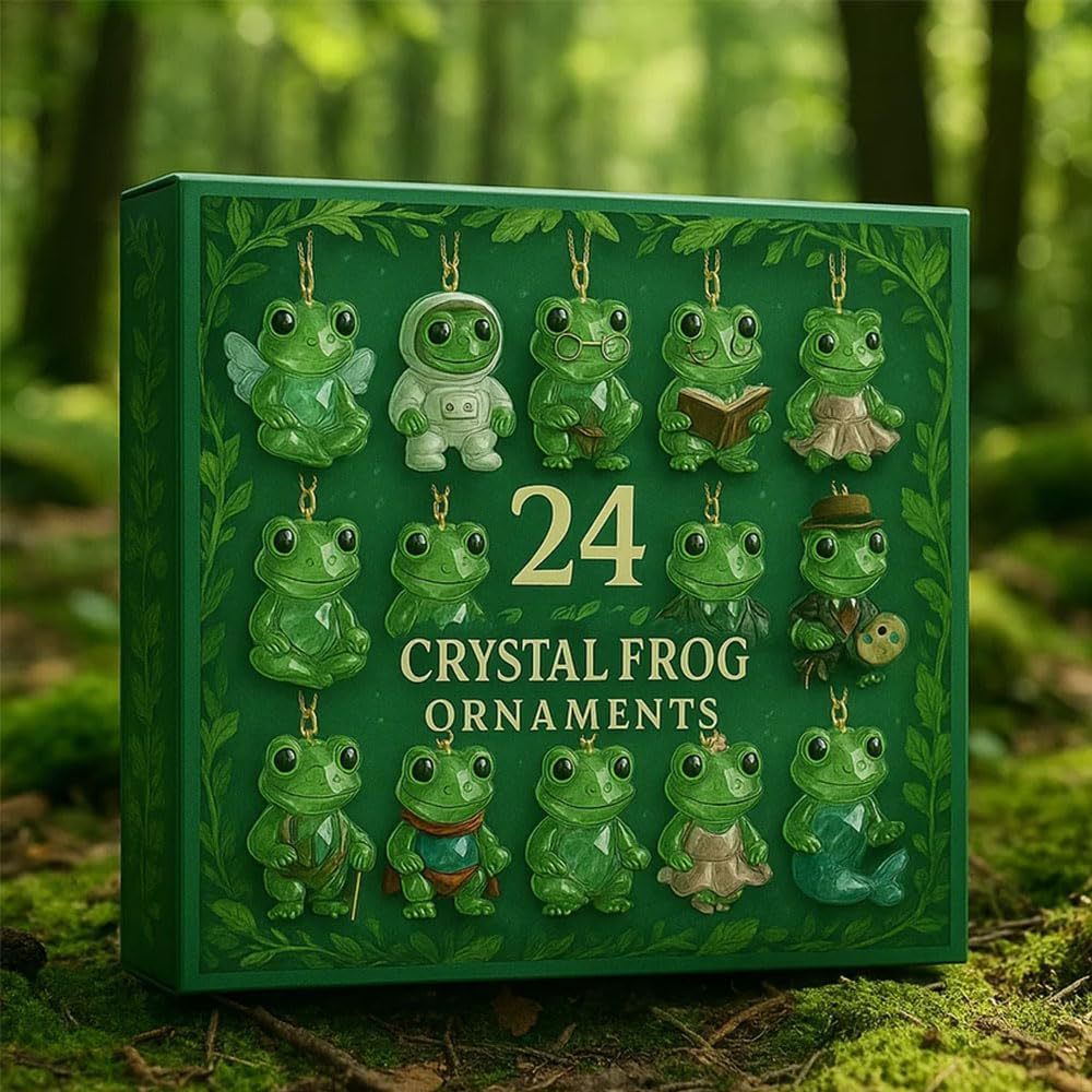 Christmas Advent Calendar with Frog Ornaments