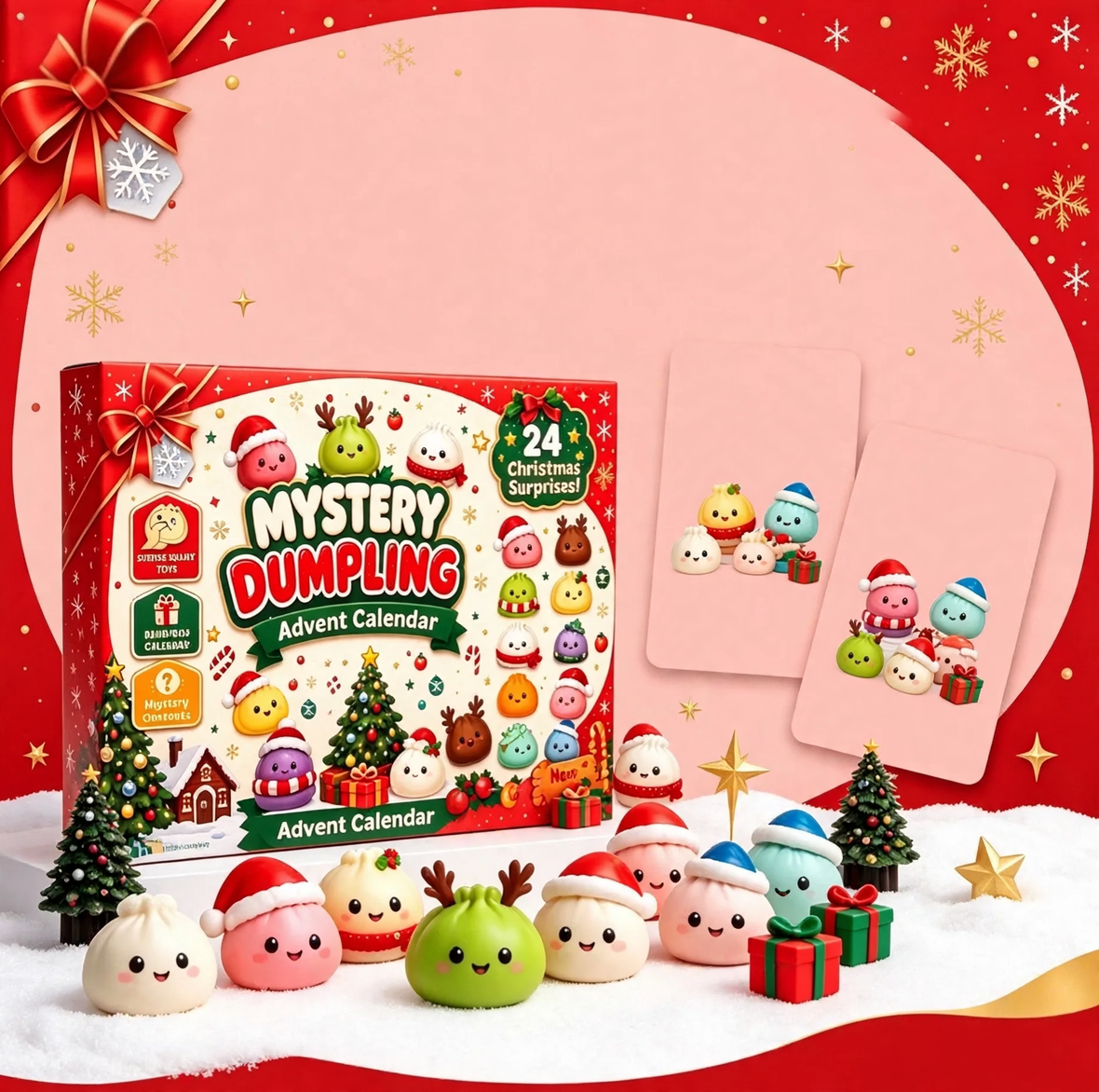Christmas Advent Calendar with 24 Squeeze Toys