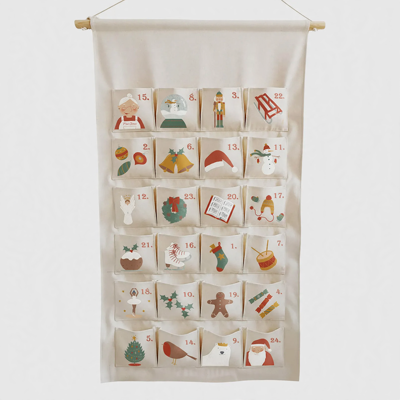 Personalizable fabric Advent calendar, 24 pockets