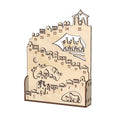 Illuminated wooden Advent calendar for the Christmas season
