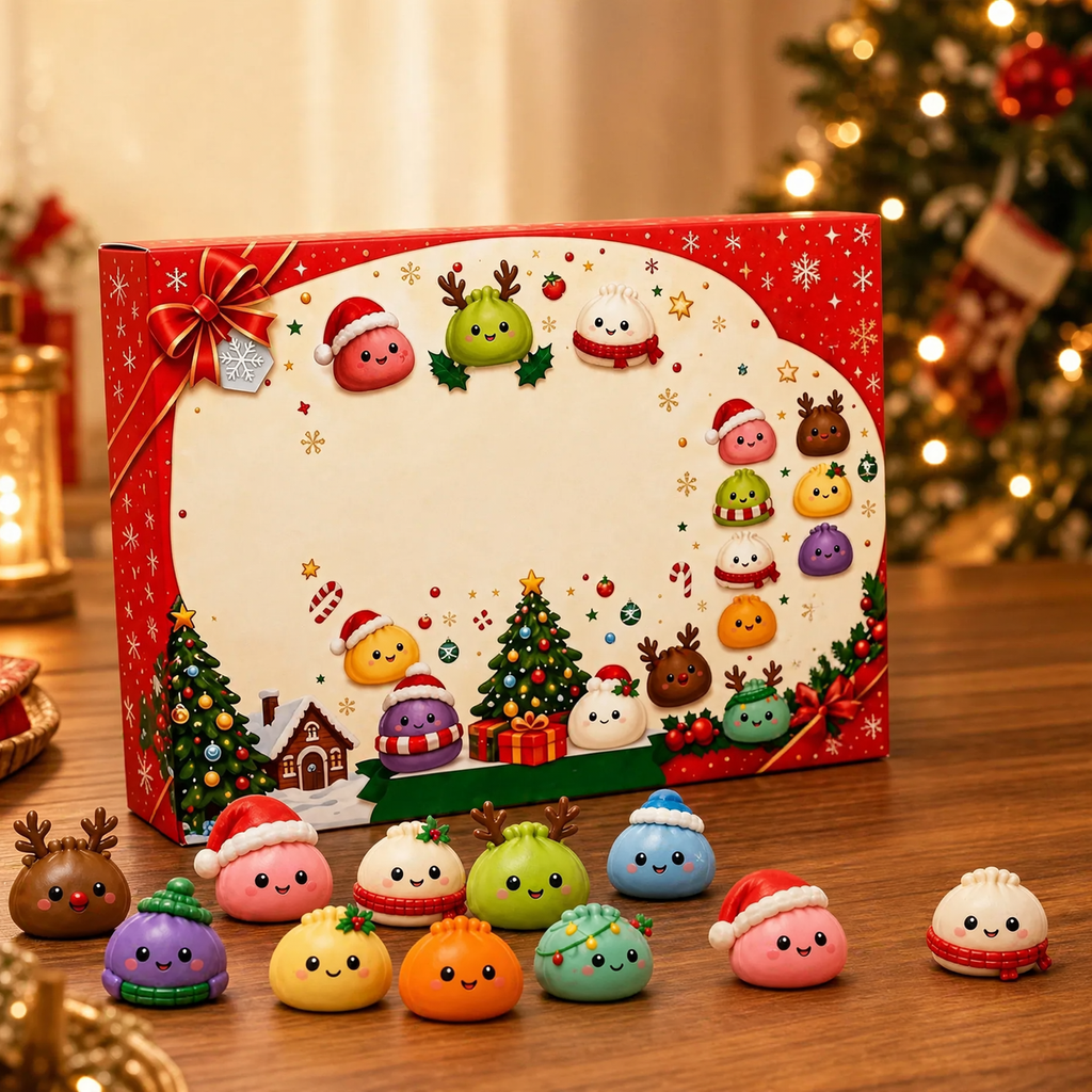 Christmas Advent Calendar with 24 Anti-Stress Figures