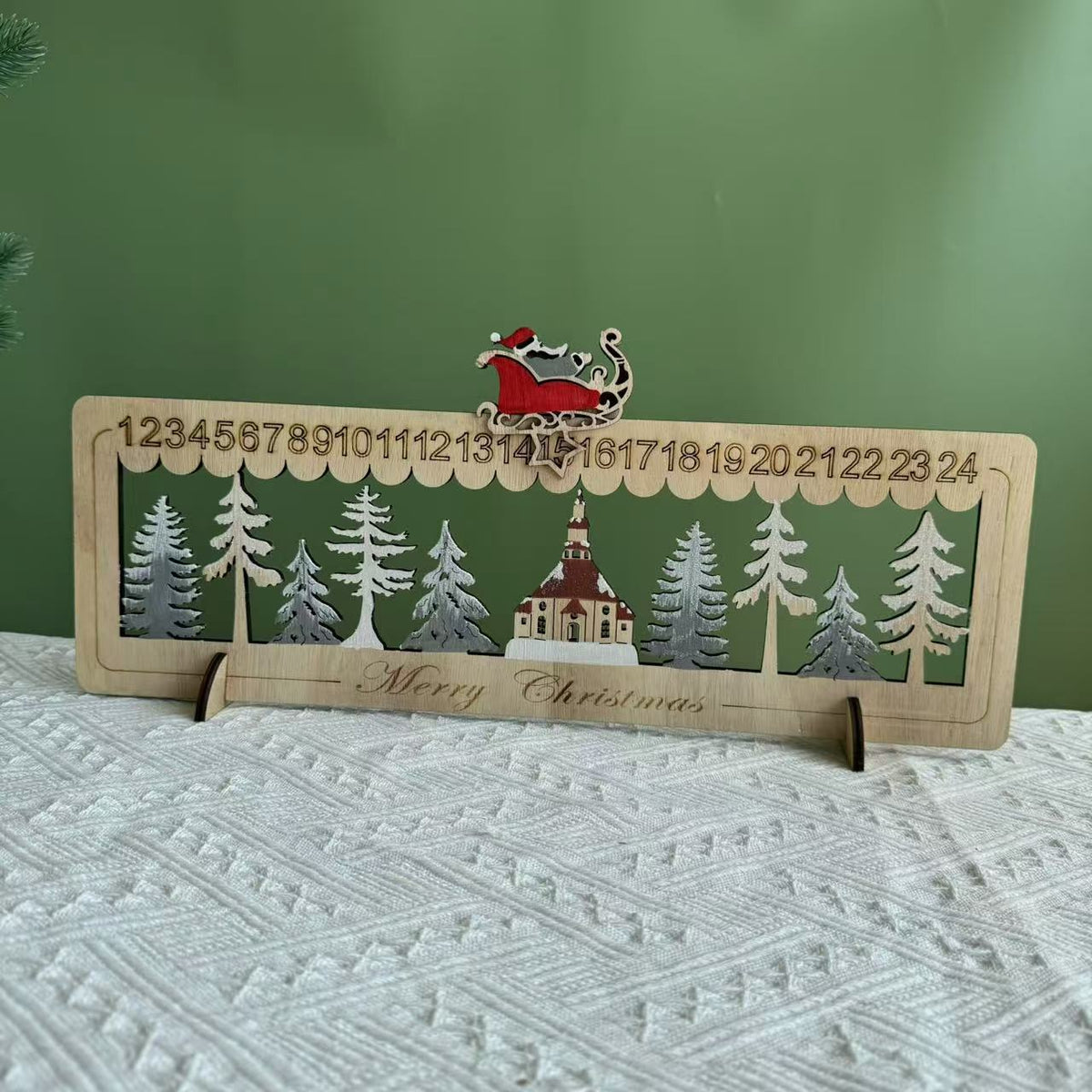 Wooden Christmas countdown calendar