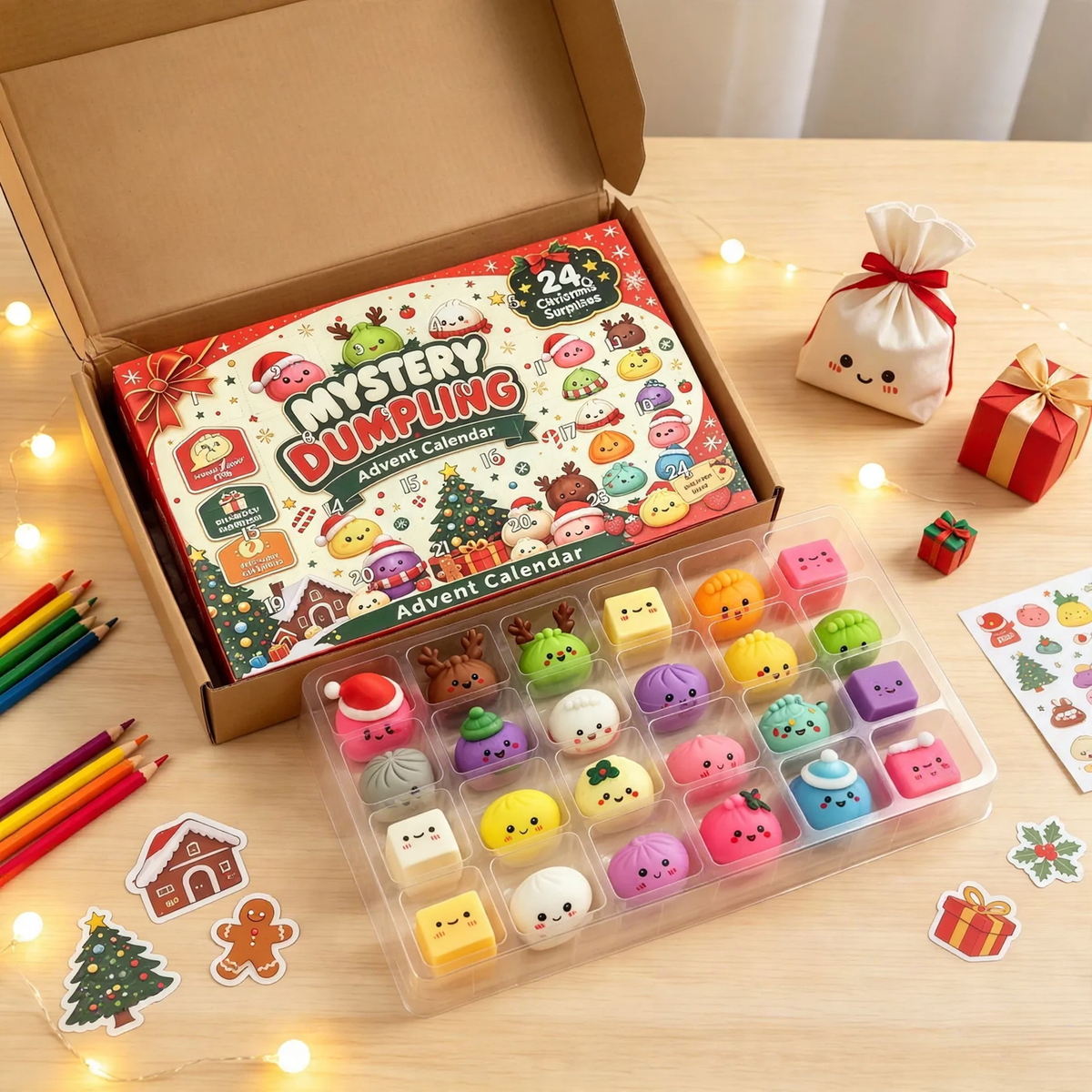 Christmas Advent Calendar with 24 Surprise Squeeze Figures