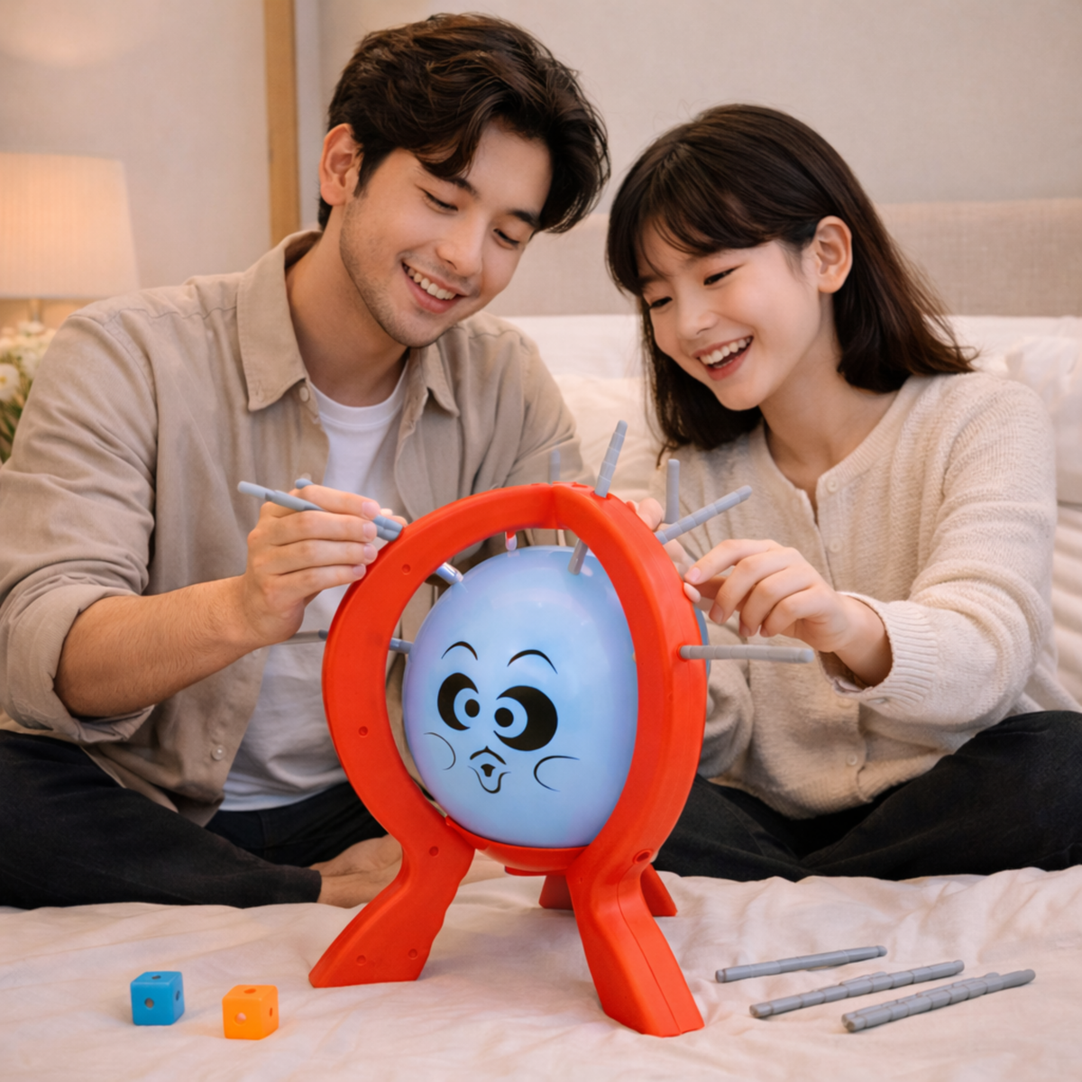 Balloon Popping Party Game Set – Exciting Family Social Board Game with Sticks Interactive Fun Challenge