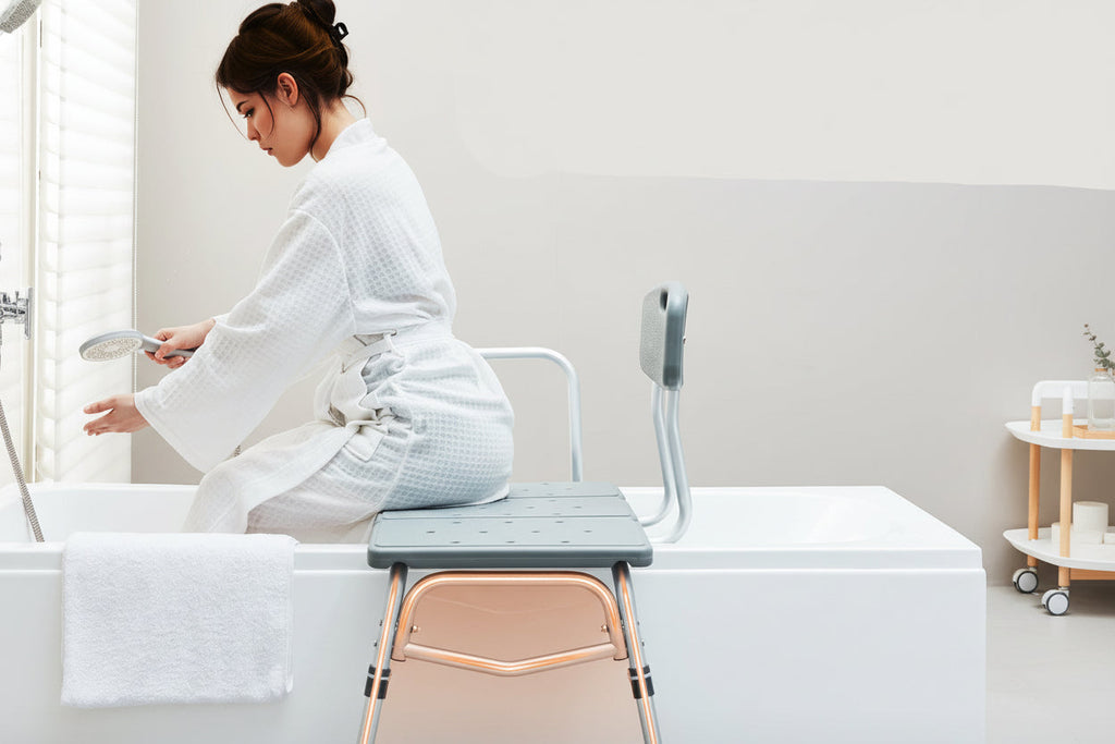 Adjustable Bathtub Transfer Bench – Non Slip Shower Chair with 400lbs Capacity for Elderly & Disabled Bathroom Safety