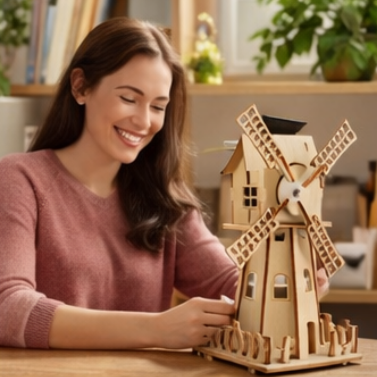 Solar Windmill Puzzle STEM Kit – 3D DIY Physics Educational Toy with Solar Power Technology Experiment for Kids Learning