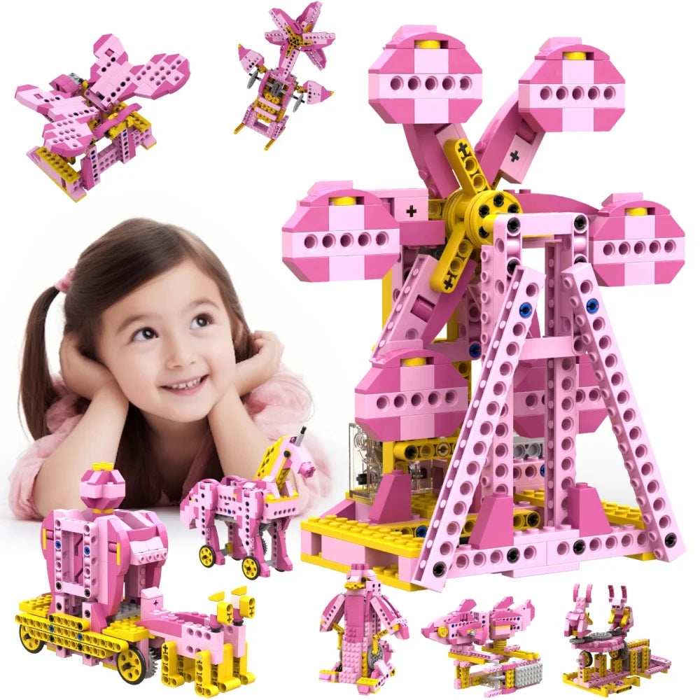 STEM Coding Robot Kit - 10 in 1 App Controlled Robotics Building Blocks Toy for Kids Educational Learning