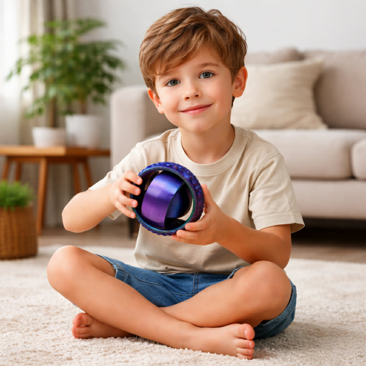 O-Shaped Rotating Ball Toy – 3D Printed Universal Fingertip Gyroscope Gravity Rotation Anxiety Relief Decompression Stress Fidget Toy