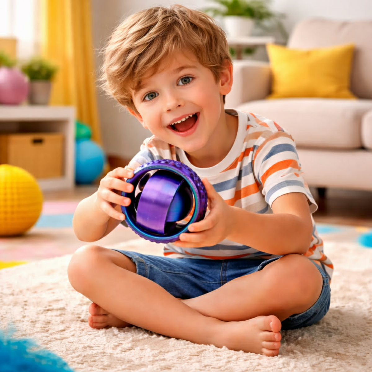 O-Shaped Rotating Ball Toy – 3D Printed Universal Fingertip Gyroscope Gravity Rotation Anxiety Relief Decompression Stress Fidget Toy
