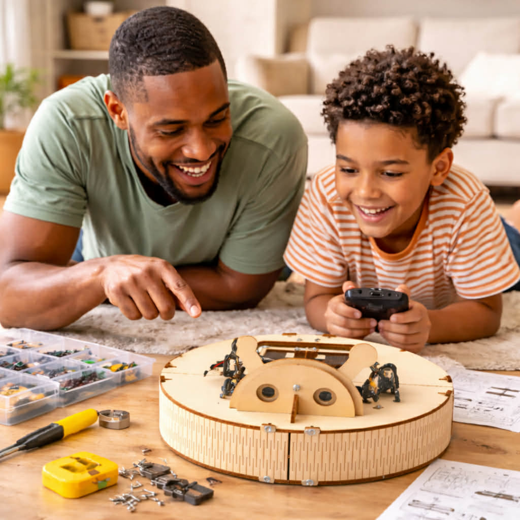 DIY Intelligent Obstacle Avoidance Sweeping Robot Kit – STEM Science Educational Experiment Toy for Kids Learning Coding and Engineering Skills