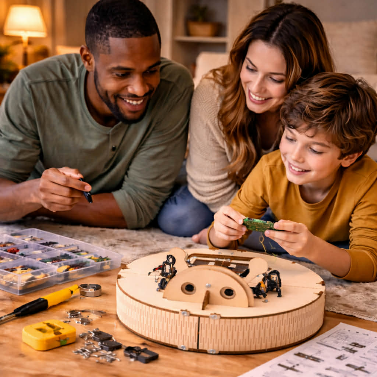 DIY Intelligent Obstacle Avoidance Sweeping Robot Kit – STEM Science Educational Experiment Toy for Kids Learning Coding and Engineering Skills