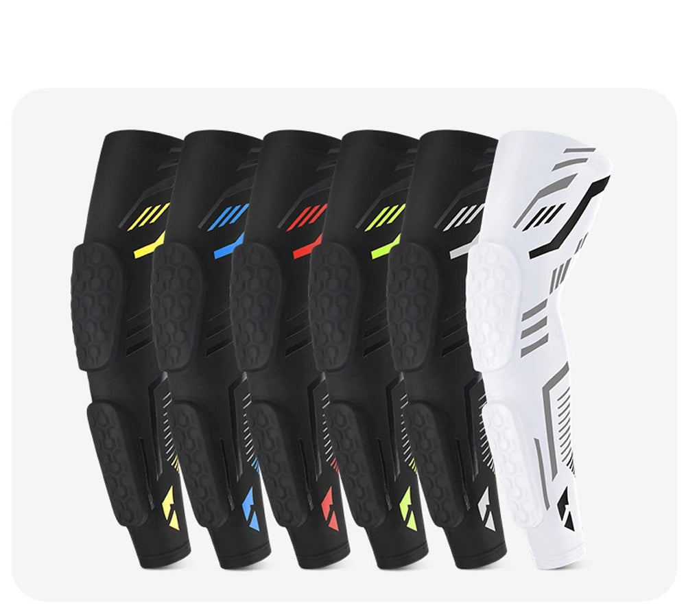 Compression Arm Sleeve Elbow Pad - Padded Sports Support Sleeve for Basketball Football Volleyball, Protective Gear for Youth and Adult Performance