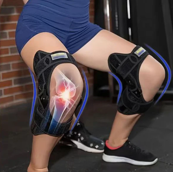 Adjustable Spring Knee Brace Support - Joint Stabilizer with Rebound Power, Pain Relief Protection for Walking and Sports