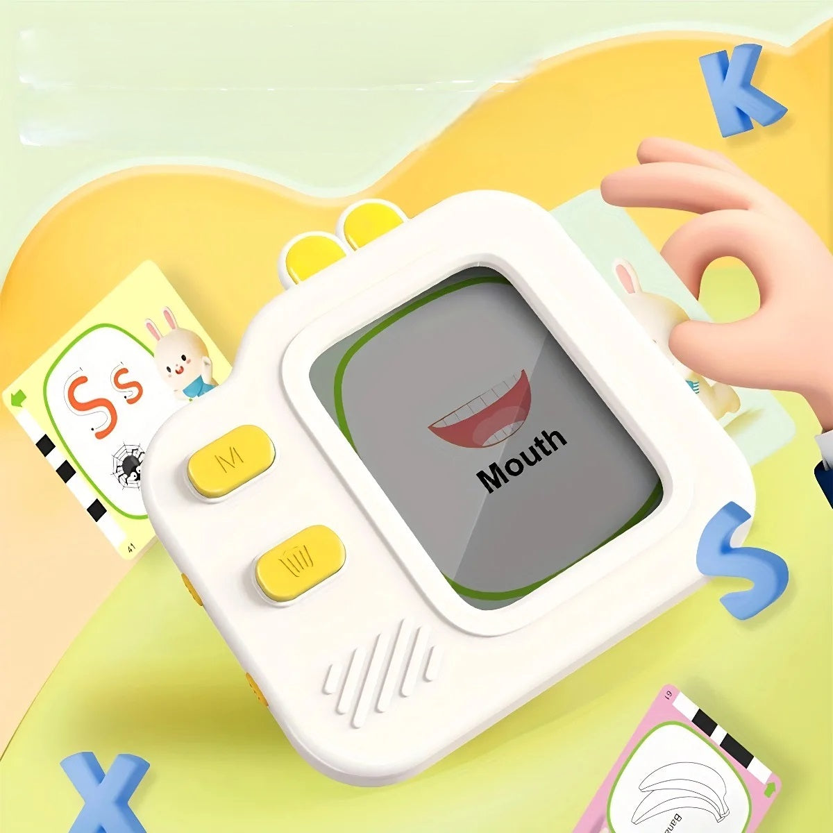 Interactive Flash Card Learning Set - LCD Drawing Tablet with Sound and 120 Double-Sided Cards, Early Education Toy for Toddlers Development