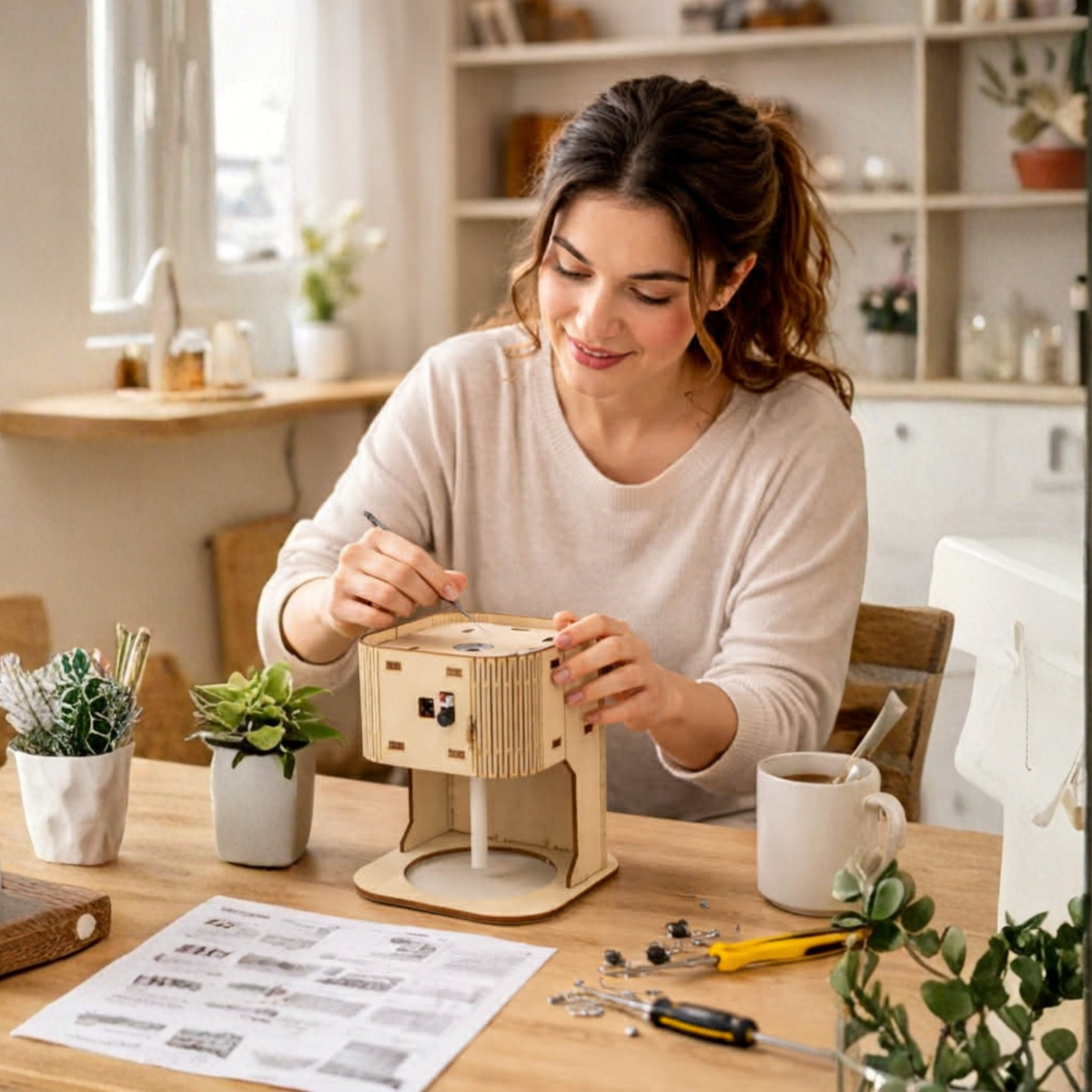 DIY Scientific Experiment Humidifier Model Kit – Handmade Wooden STEM Science Teaching Aid for Children Educational Projects
