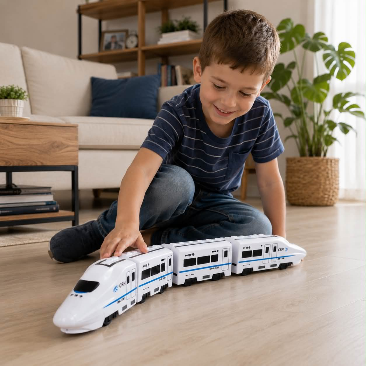 Electric Train Toy Set - DIY High Speed Railway Model with Sound and Light Effects, Educational Toy for Kids Learning and Creative Play