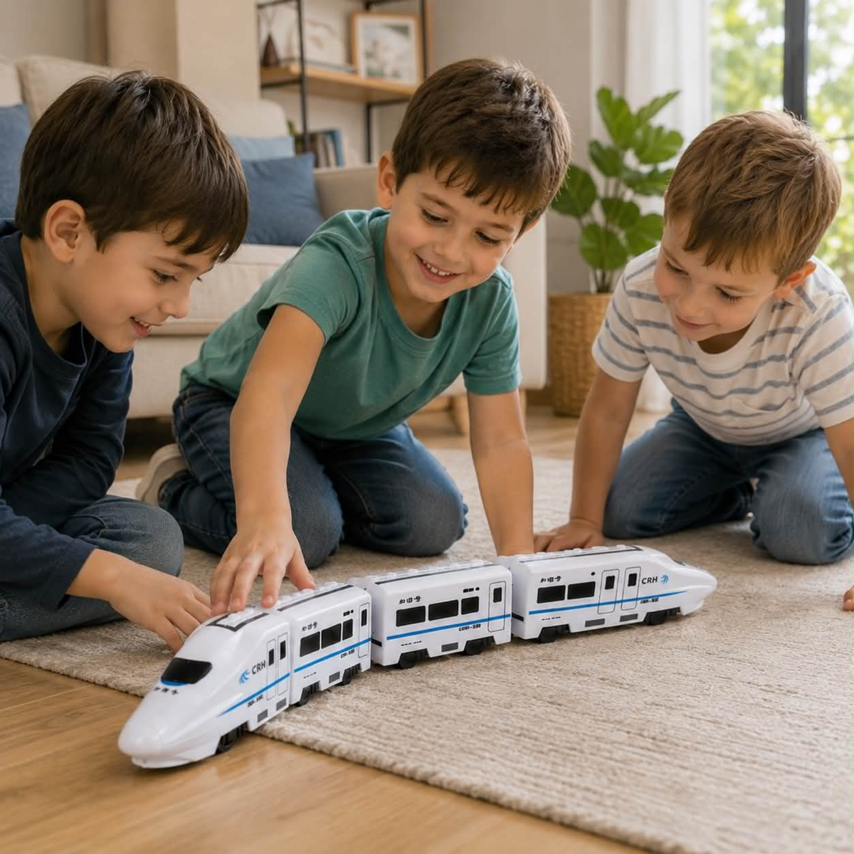 Electric Train Toy Set - DIY High Speed Railway Model with Sound and Light Effects, Educational Toy for Kids Learning and Creative Play