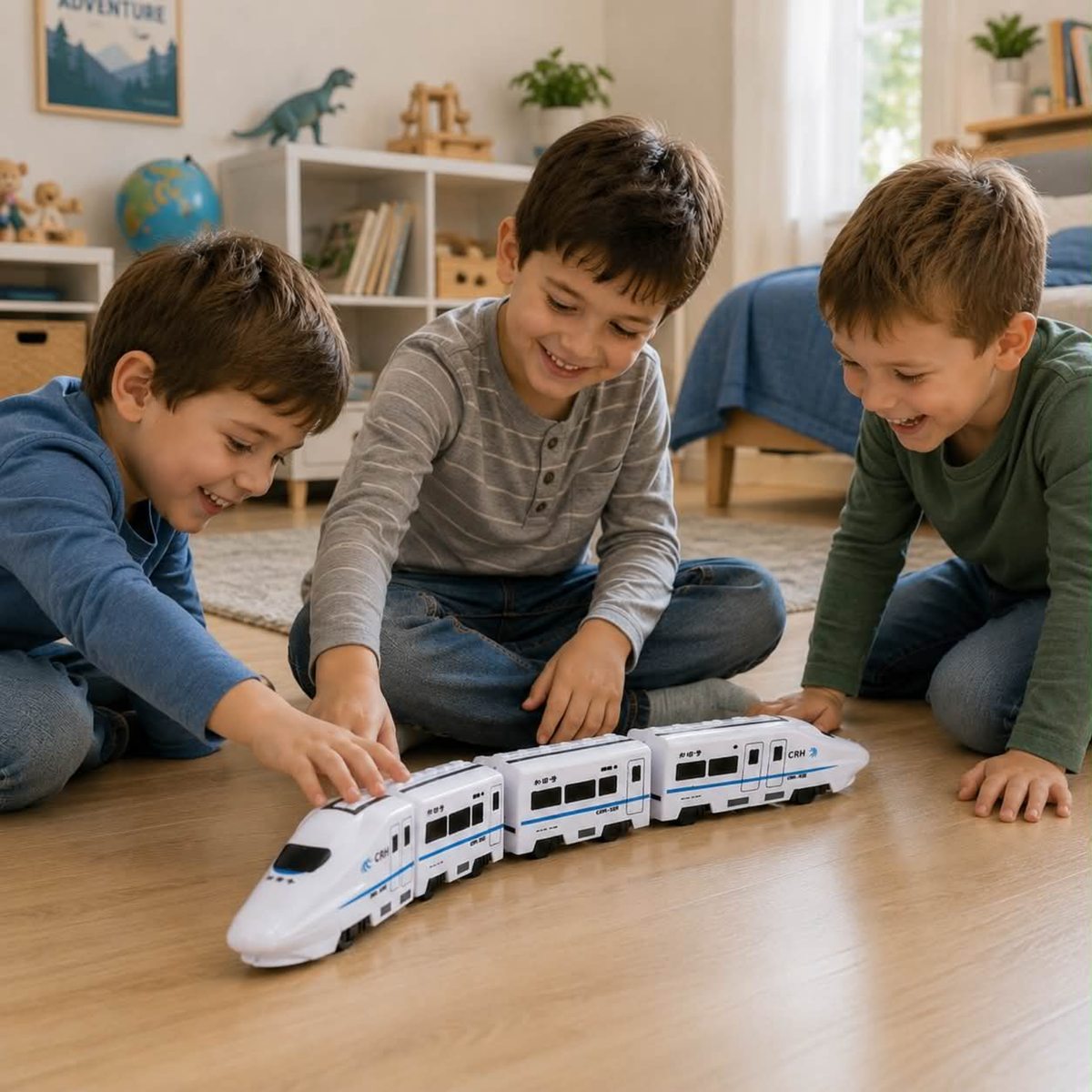 Electric Train Toy Set - DIY High Speed Railway Model with Sound and Light Effects, Educational Toy for Kids Learning and Creative Play