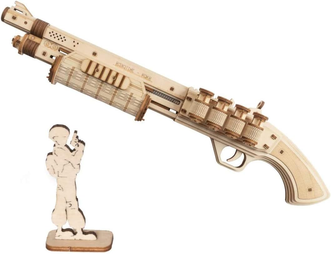 Corsac M60 3D Wooden Puzzle Toy Gun – Mechanical DIY Building Model Kit for Teens 14+ and Christmas Gifts