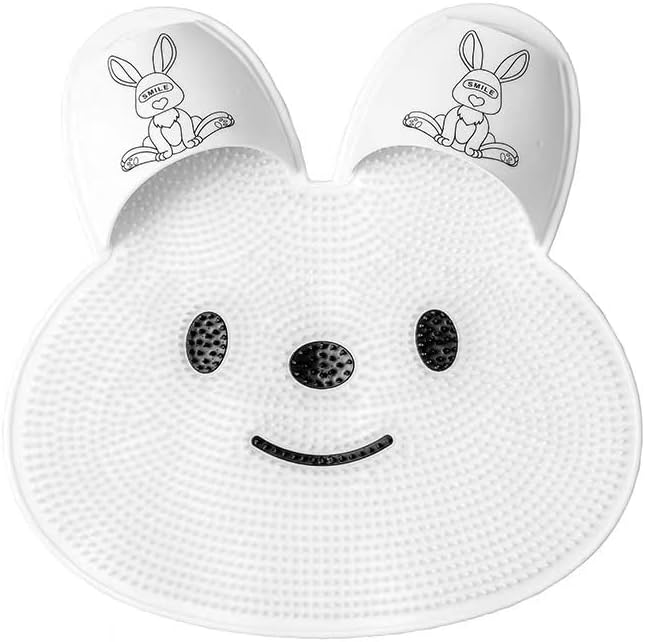 Rabbit Shape Silicone Foot Massage Mat – Wall Mounted Non-Slip Shower Foot Massager with Suction Cups for Deep Cleansing Relaxation