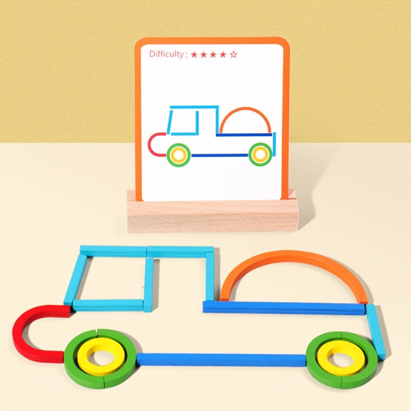 Creative Educational Building Sticks – Toddler Learning Toys for Fine Motor Skills, Color Recognition & Shape Creation