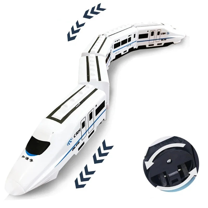 Electric Train Toy Set - DIY High Speed Railway Model with Sound and Light Effects, Educational Toy for Kids Learning and Creative Play