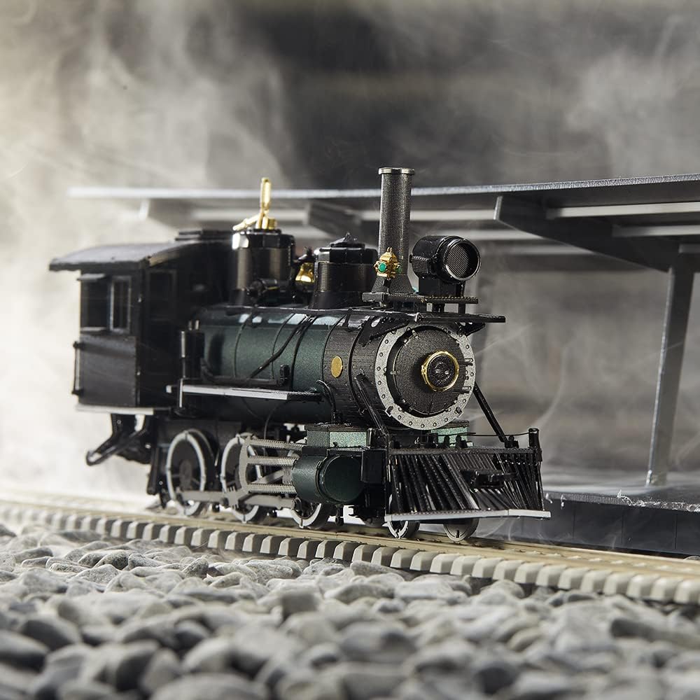 Metal Locomotive Puzzle – 3D Mogul Steam Train DIY Assembly Model Kit for Adult Builders