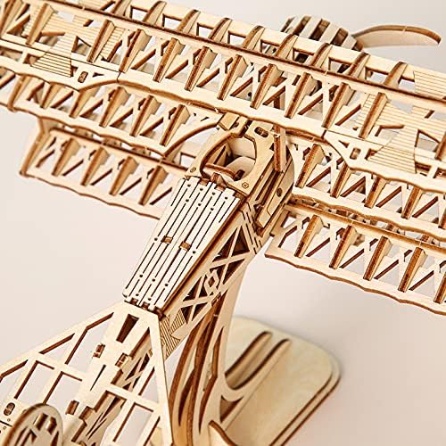 DIY Wooden Bi-Plane Puzzle Model Kit – 3D Handmade Aircraft Building Toy for Creative Play, Education and Gift Giving