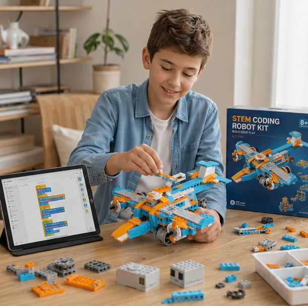 STEM Coding Robot Kit - 10 in 1 App Controlled Robotics Building Blocks Toy for Kids Educational Learning