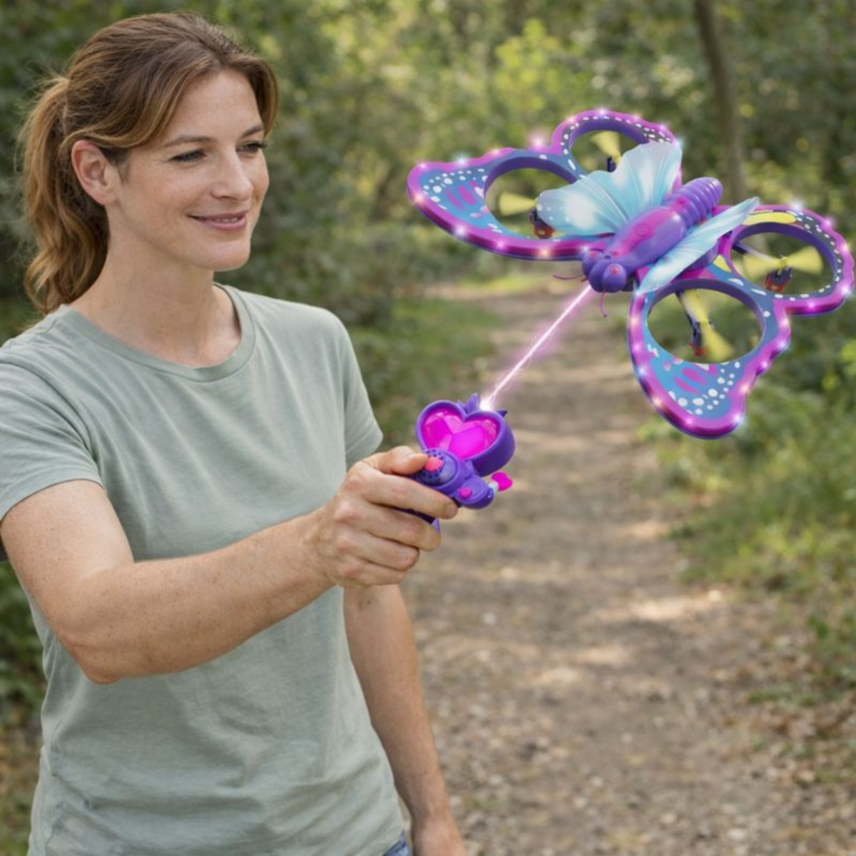 Butterfly Remote Control Mini Drone Toy – 2.4GHz RC Glitter Quadcopter with Gravity Sensor, Glitter Flying Toy for Kids, Fun Indoor Outdoor Children Gift