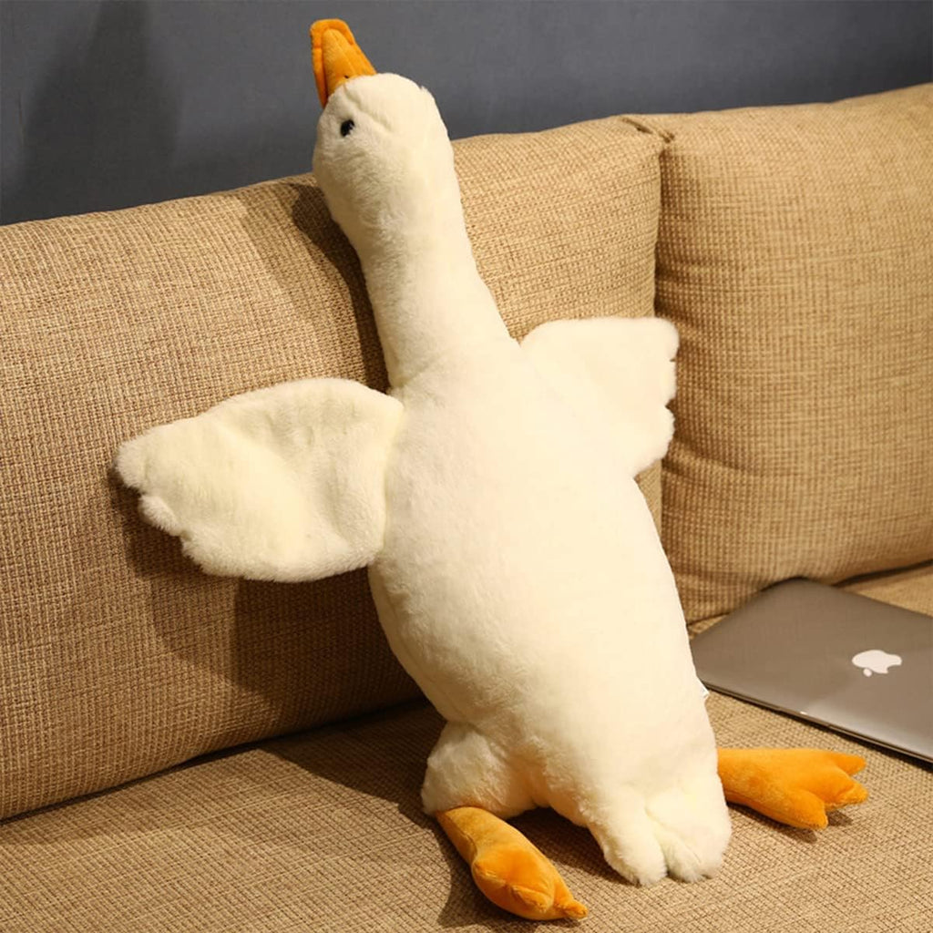 White Goose Plush Pillow Toy – Cute Soft Stuffed Animal Doll for Children, Gifts and Cozy Home Decor
