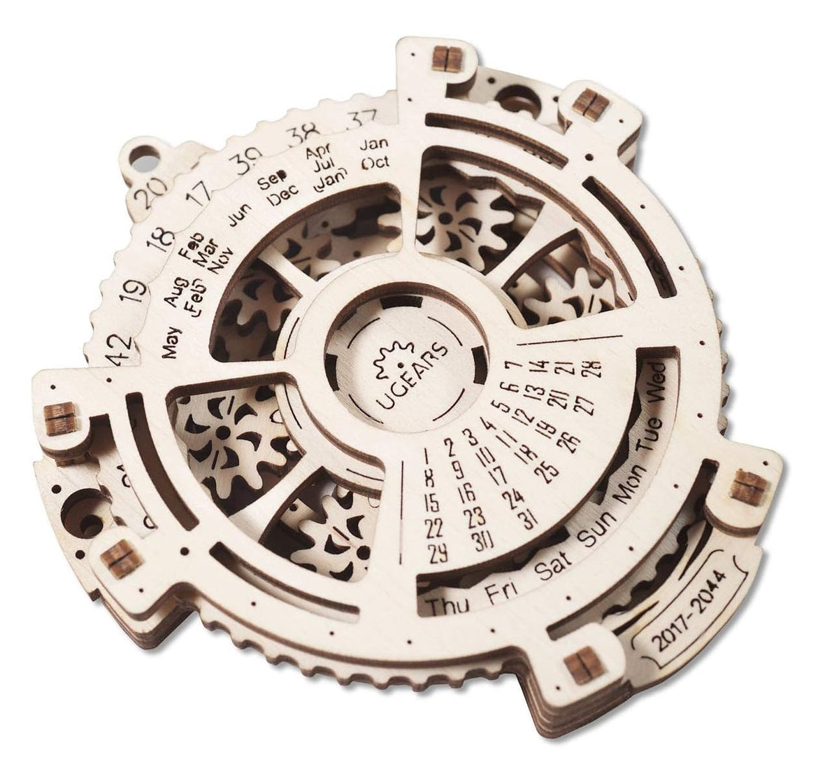 DIY Wooden Perpetual Calendar Pen Holder Puzzle – Mechanical Construction 3D Model Kit for Teens and Adults Creative Desk Decor