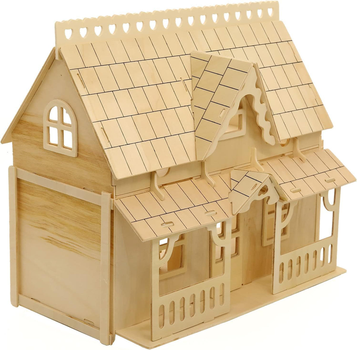 Wooden Miniature Dollhouse Puzzle – DIY Assembled 3D Doll House Model Kit for Girls and Creative Play