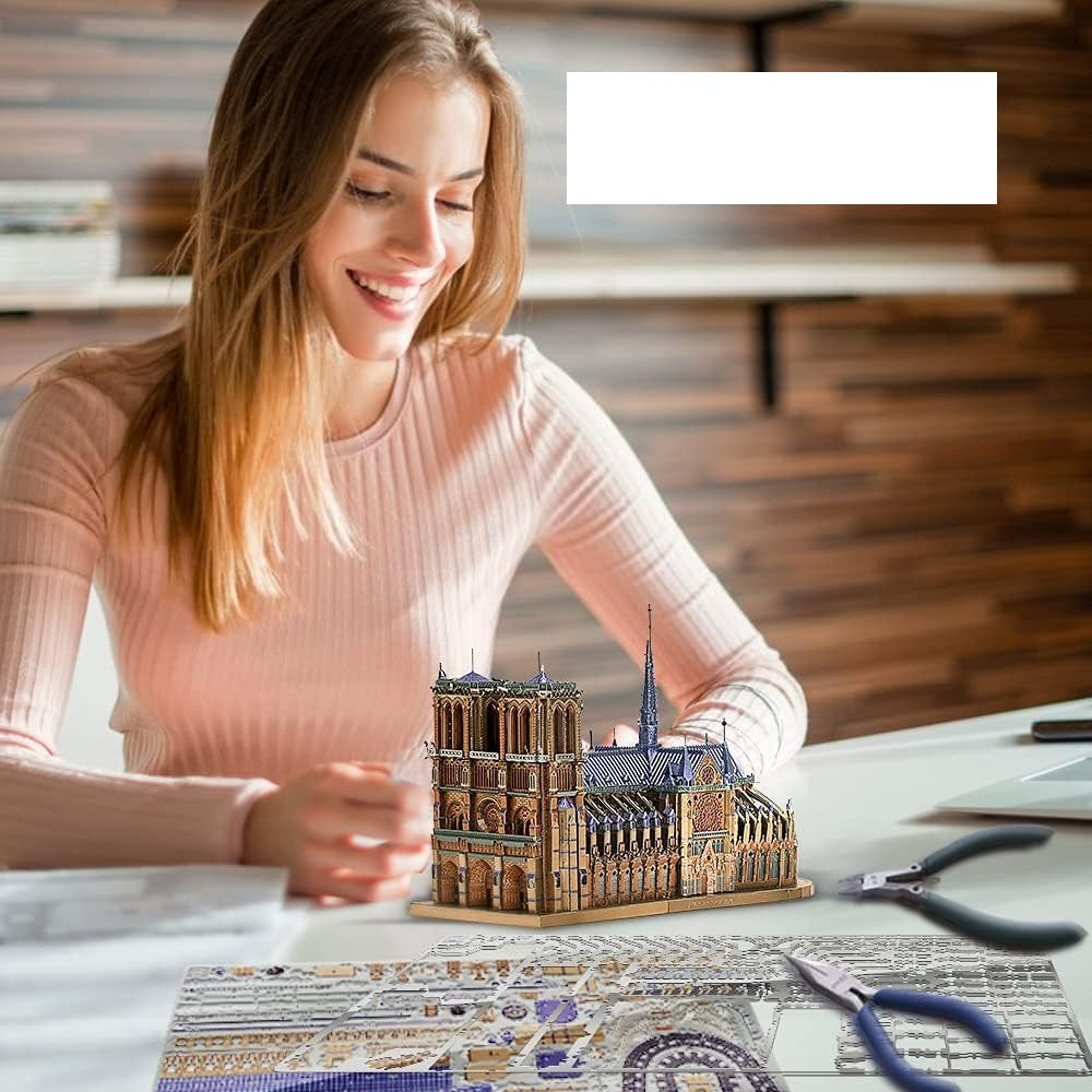 Notre Dame 3D Metal Puzzle – Paris Cathedral DIY Model Building Kit for Adults and Collectors