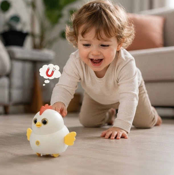 Magnetic Walking Chick Toy - Interactive Electric Chicken for Toddlers, Developmental Learning and Fun Educational Playtime