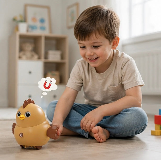 Magnetic Walking Chick Toy - Interactive Electric Chicken for Toddlers, Developmental Learning and Fun Educational Playtime