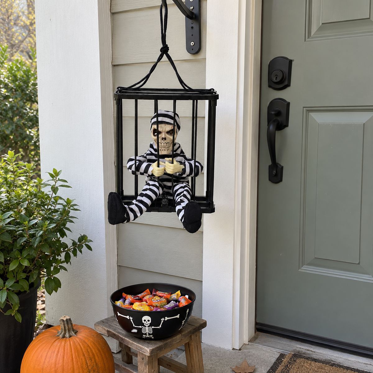 Scary Skeleton Prisoner Halloween Decoration