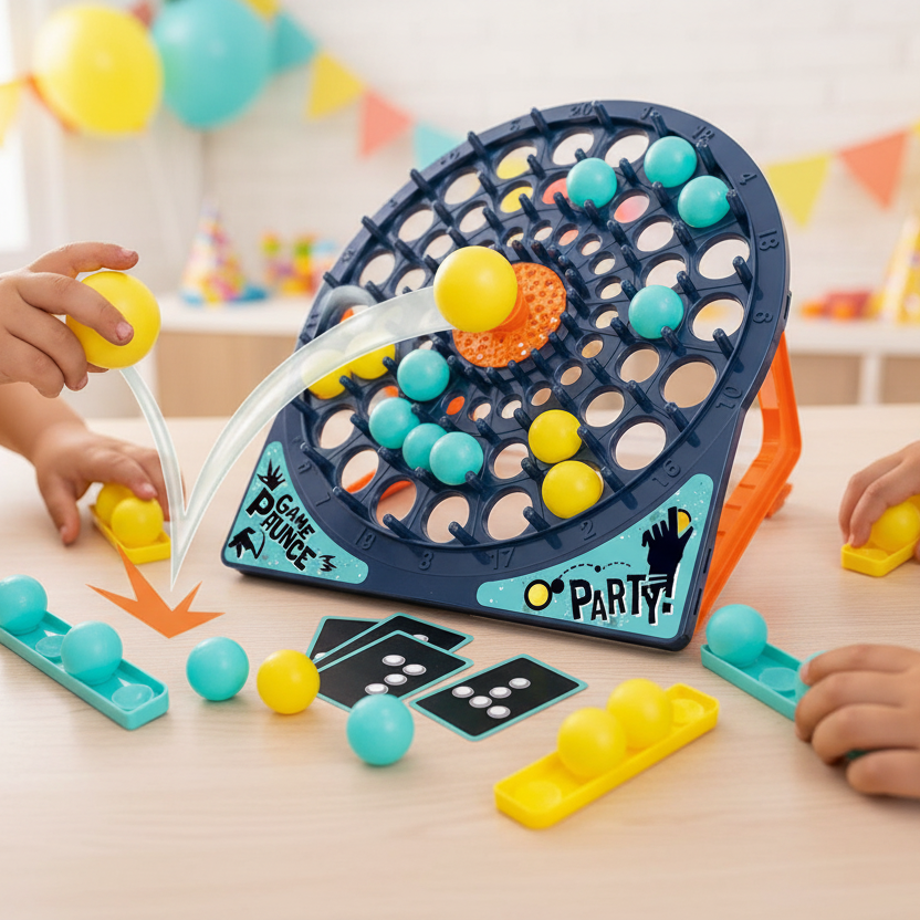 Kids Bouncing Ball Game Set Toy- Interactive Parent Child Toss Game Board, Fun Educational Activity Toy for Parties and Family Play