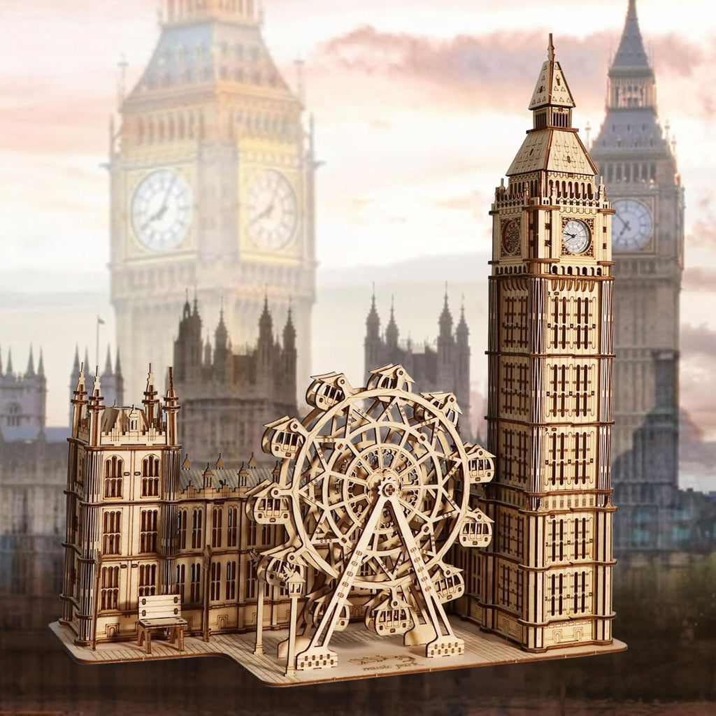 Wooden Big Ben Clock Puzzle –3D DIY Desktop Model Building Kit for Home Decor and Unique Gifts