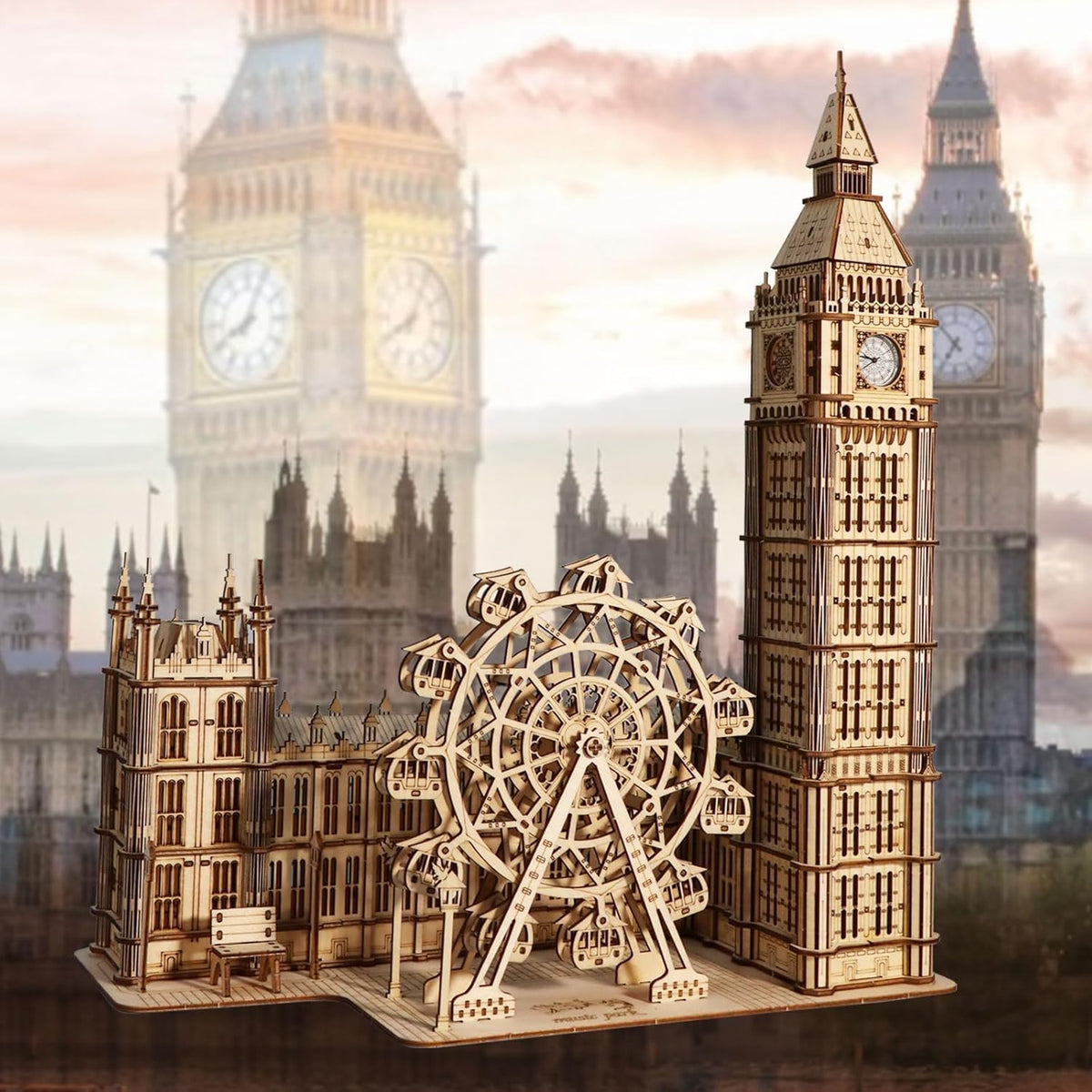 Wooden Big Ben Clock Puzzle –3D DIY Desktop Model Building Kit for Home Decor and Unique Gifts