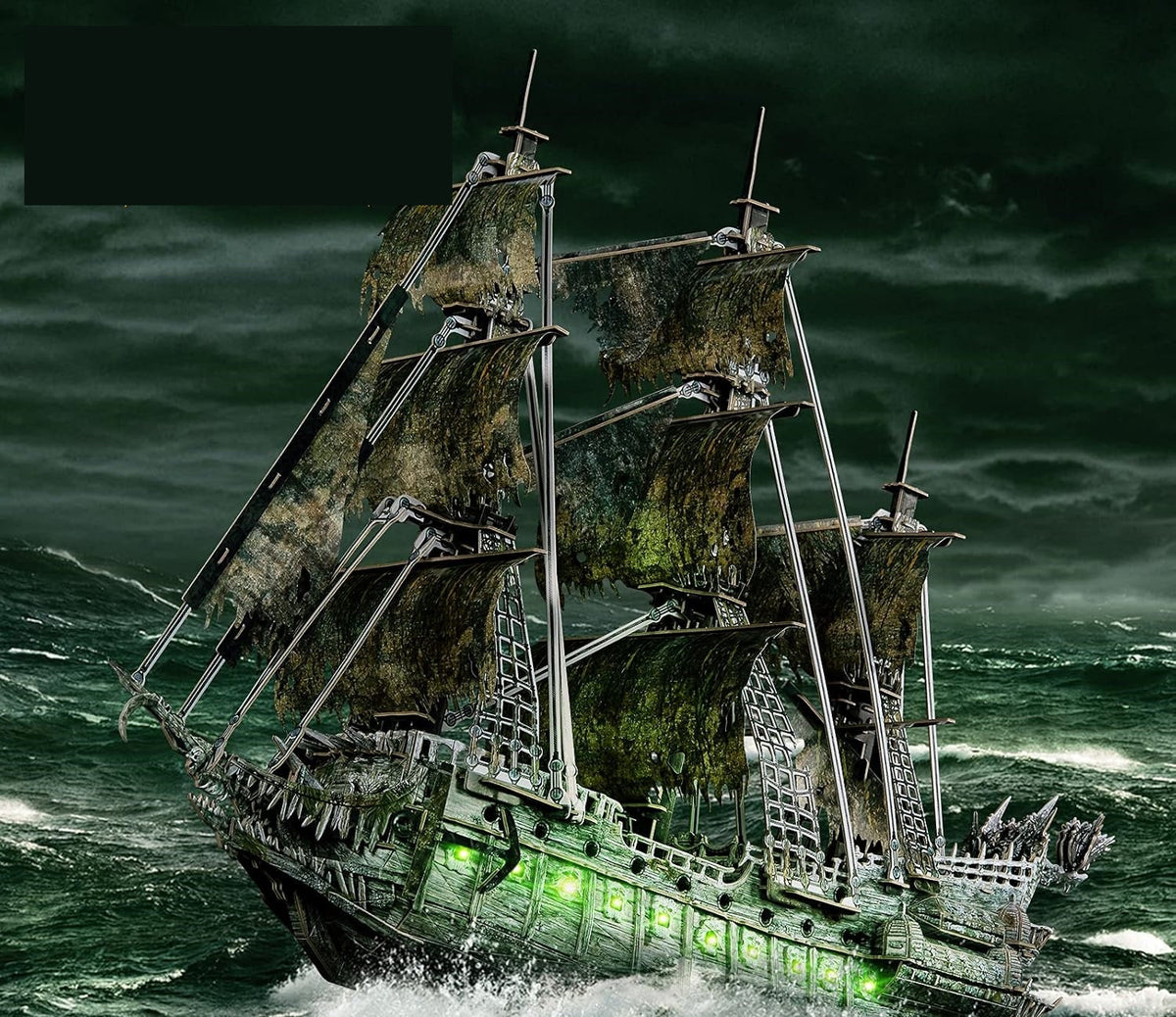 Flying Dutchman 3D Puzzle – LED Pirate Ship Model Kit with 360 Pieces for Adult Collectors