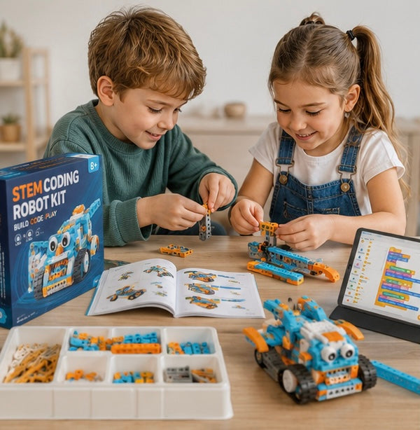 STEM Coding Robot Kit - 10 in 1 App Controlled Robotics Building Blocks Toy for Kids Educational Learning