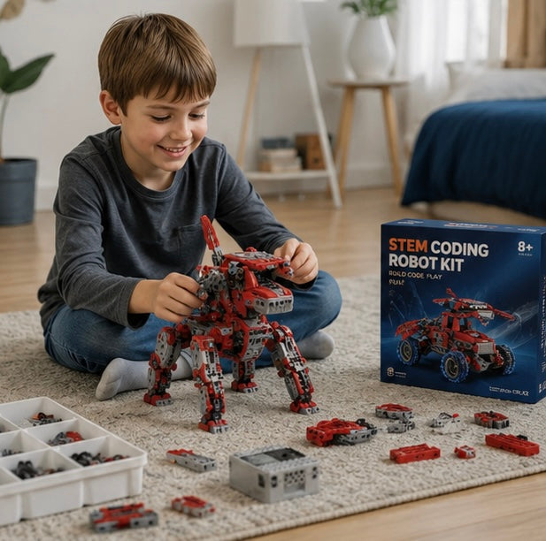 STEM Coding Robot Kit - 10 in 1 App Controlled Robotics Building Blocks Toy for Kids Educational Learning