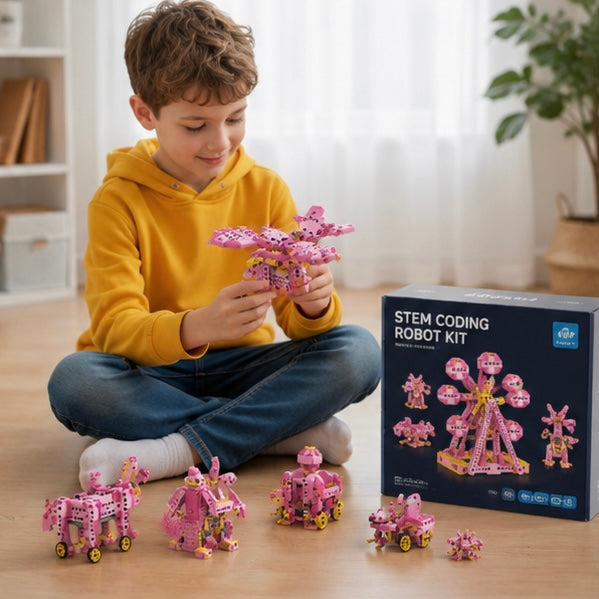 STEM Coding Robot Kit - 10 in 1 App Controlled Robotics Building Blocks Toy for Kids Educational Learning