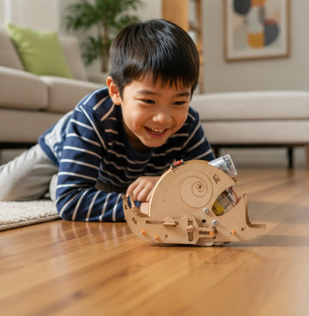DIY Electric Snail Science Kit - Bionic STEM Experiment Toy with Motorized Movement, Educational Building Model for Kids Learning Physics Concepts