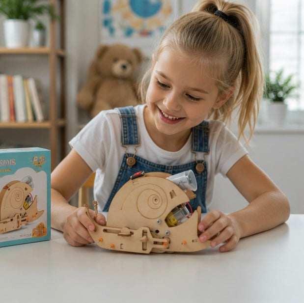 DIY Electric Snail Science Kit - Bionic STEM Experiment Toy with Motorized Movement, Educational Building Model for Kids Learning Physics Concepts