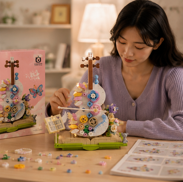 Carousel Music Box Building Blocks – Creative Amusement Park Construction Toy for Collectors, Home Display, Educational Play and Memorable Holiday Gifts