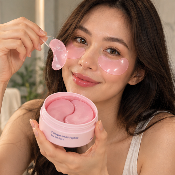 Collagen Peptide Eye Gel Patches – Firming Hydrating Treatment for Wrinkles, Fine Lines, Dark Circles and Under-Eye Rejuvenation