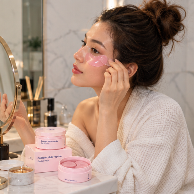 Collagen Peptide Eye Gel Patches – Firming Hydrating Treatment for Wrinkles, Fine Lines, Dark Circles and Under-Eye Rejuvenation