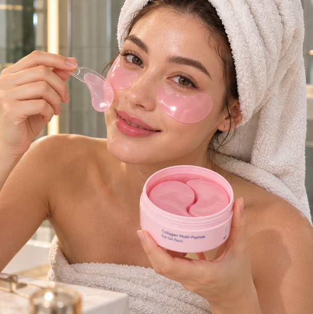 Collagen Peptide Eye Gel Patches – Firming Hydrating Treatment for Wrinkles, Fine Lines, Dark Circles and Under-Eye Rejuvenation